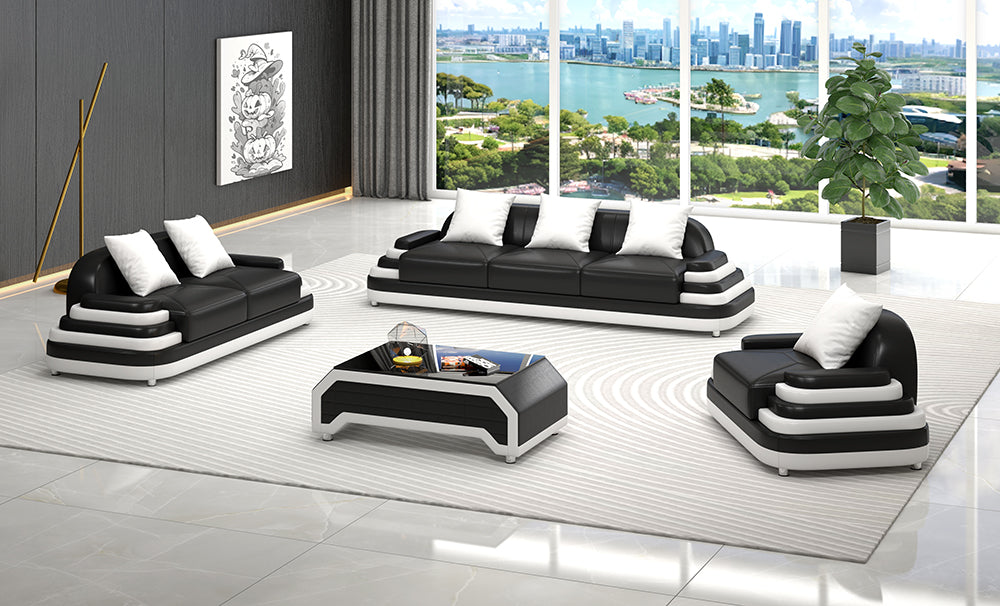 Lillian Modern Leather Sofa Set