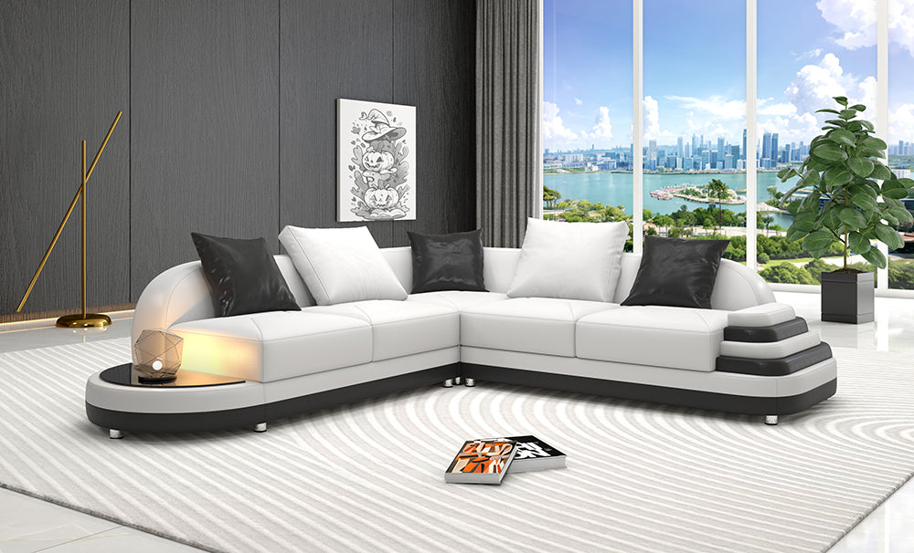 Lillian Small Modern Leather Sectional