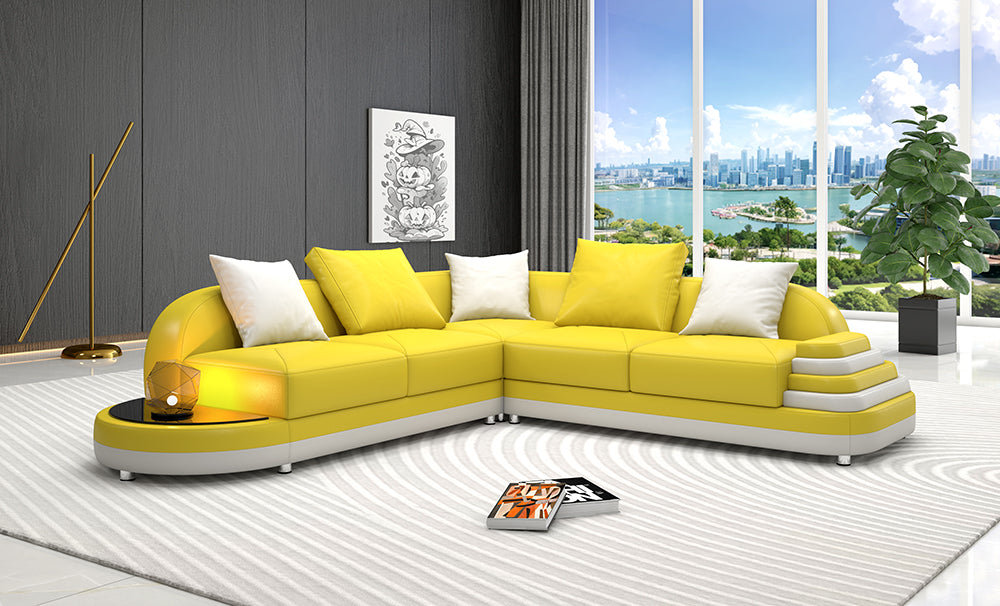 Lillian Small Modern Leather Sectional