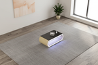 Beige coffee table in minimalist room