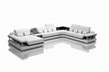 Bewley Modern Leather Sectional - corner section with reflection