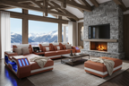 Brown & White Sectional - Mountain Chalet
