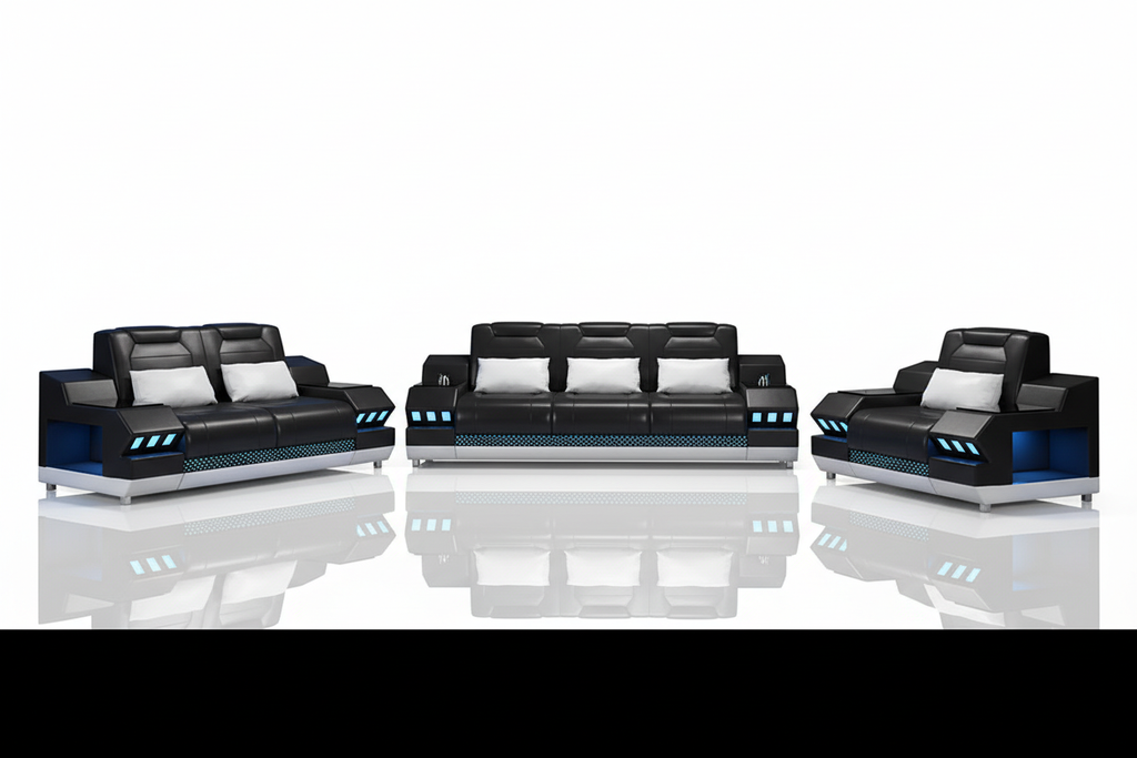 Celsius Modern Leather Sofa Set - Reflection Accurate