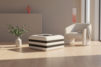 Coffee table with boucle chair