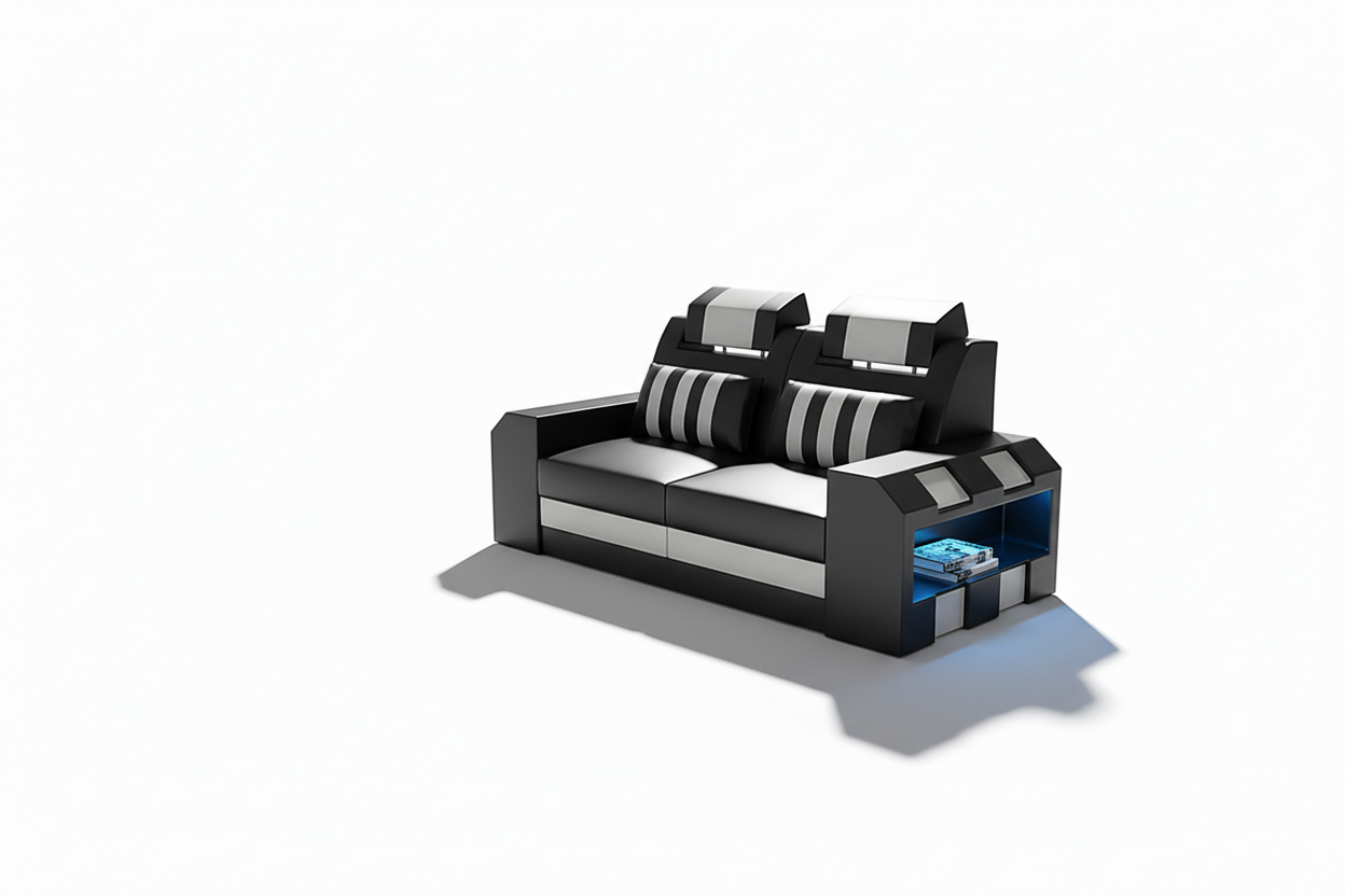 Cosmo LED Leather Sofa Set - Loveseat