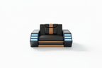Steffi Leather Sofa Set - armchair with LED lights and medium shadow