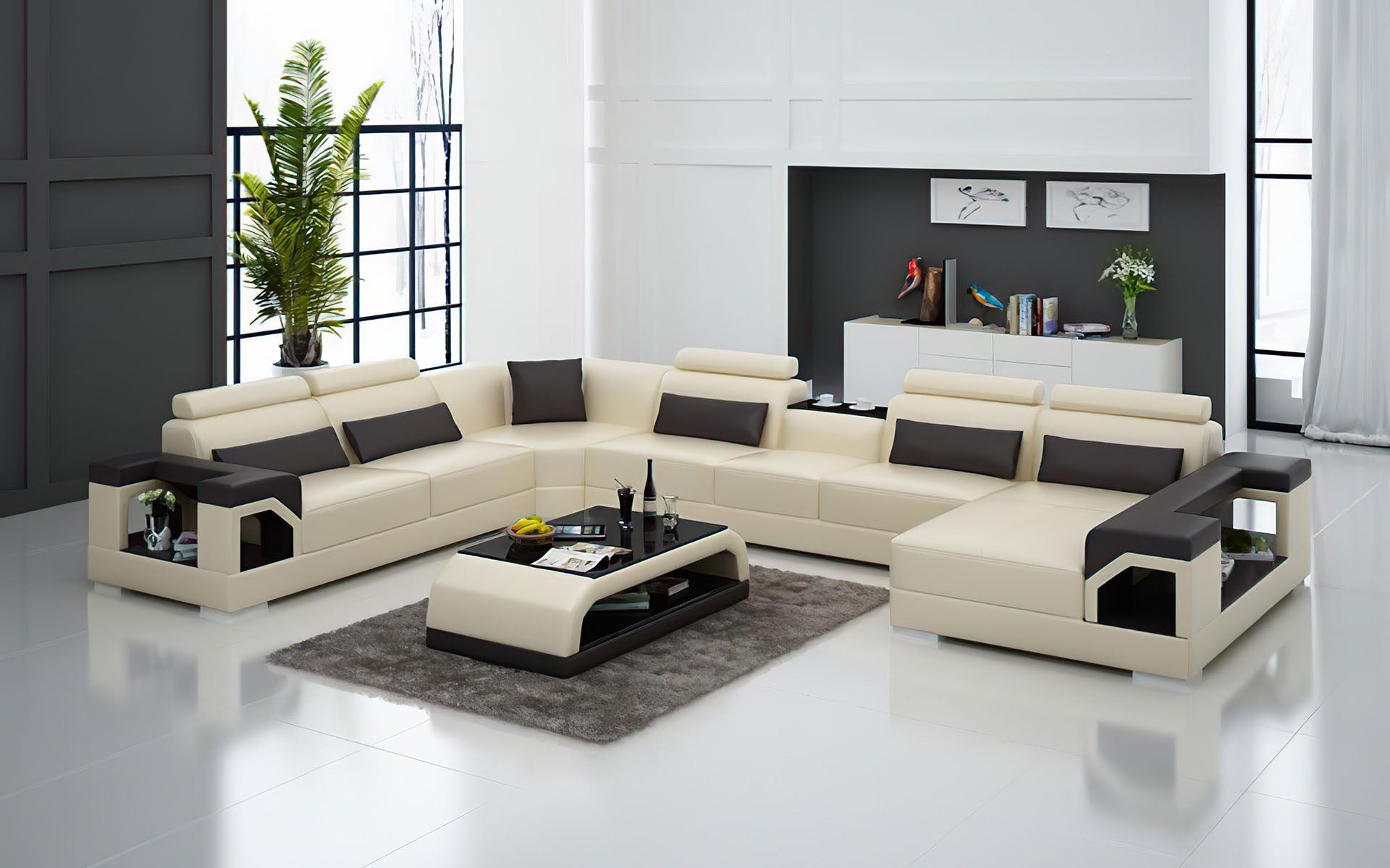 Talos Modern U-Shape Leather Sectional