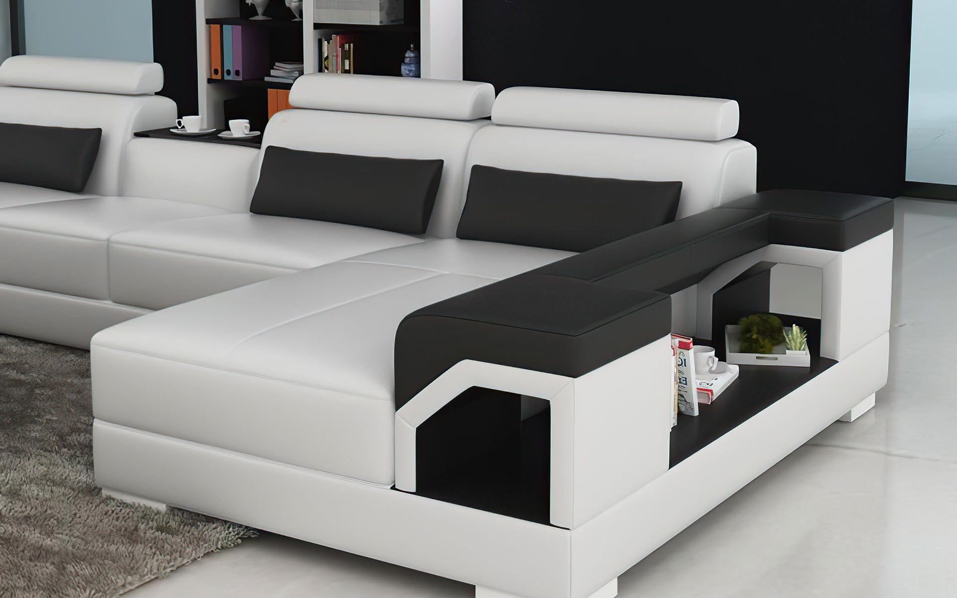 Talos Modern U-Shape Leather Sectional